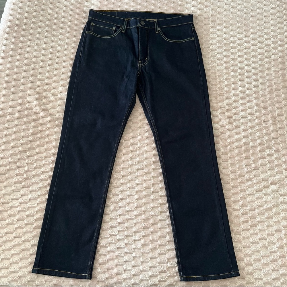 Levis 511 Slim Fit Jeans Slim Dark Blue Contrasting Stitches Men’s Sz 34x30